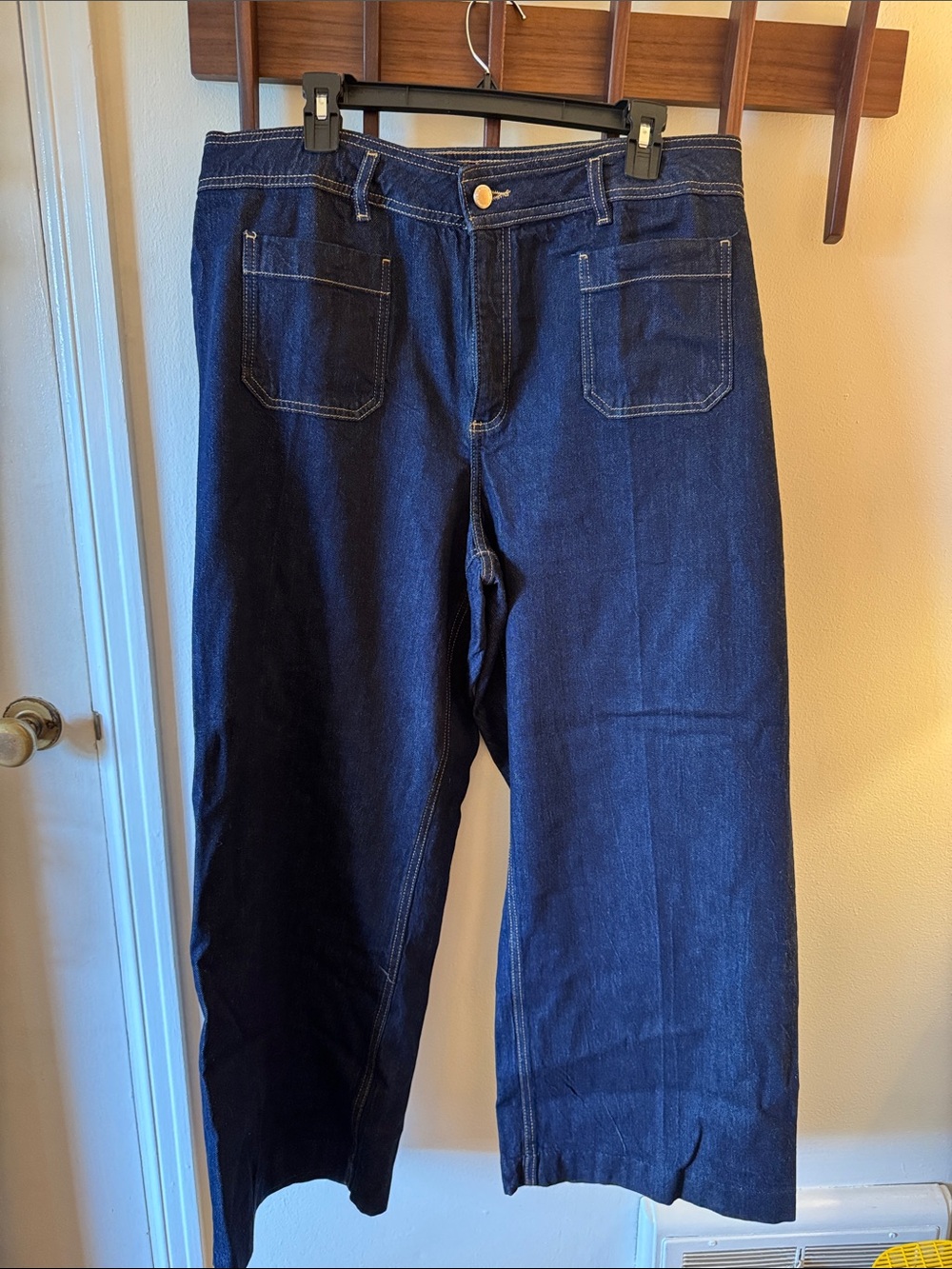 MANGO Women’s Dark Wash Wide Leg Jeans